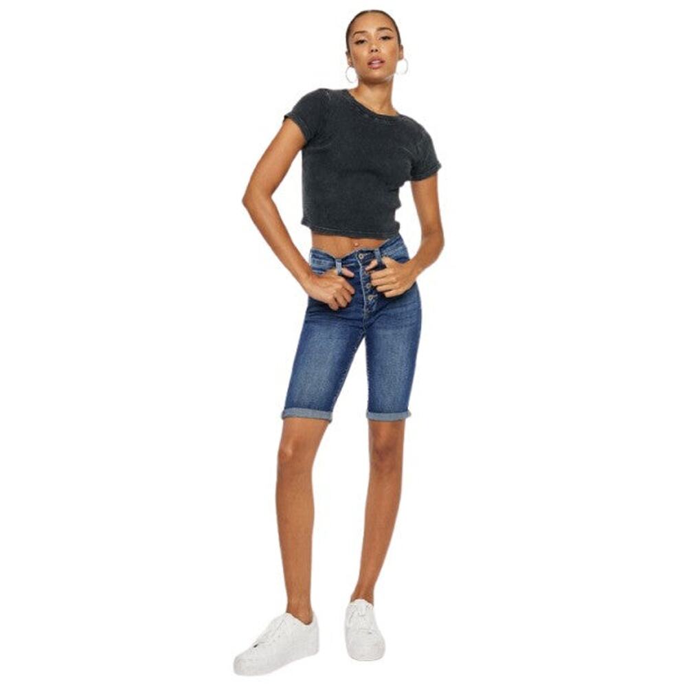 Kan Can High Rise Cuff Bermuda Jeans - KC6312M - Size 5/26